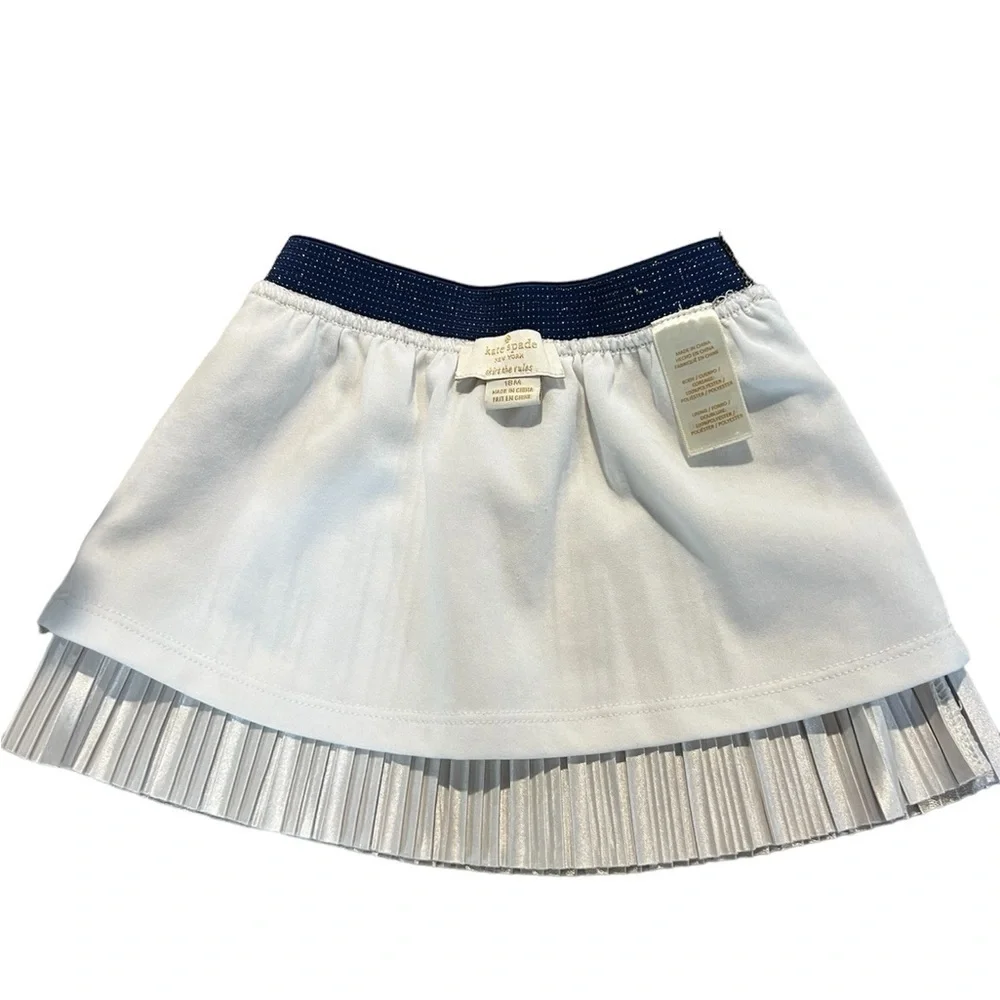 Kate Spade “Skirt the Rules” Baby Girls Metallic Gold Pleated Skirt Size 18 mo